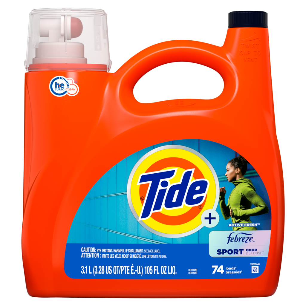 Tide Plus Febreze Sport Odor Defense HE Turbo Clean Liquid Laundry Detergent 74 Loads - 105oz/4pk