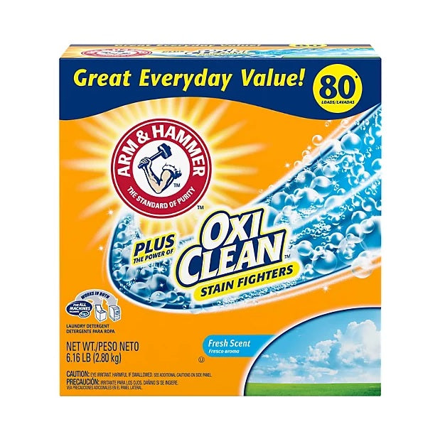 Arm & Hammer Powder Laundry Fresh Scent Plus OxiClean 80 Loads - 6.16lb/4pk