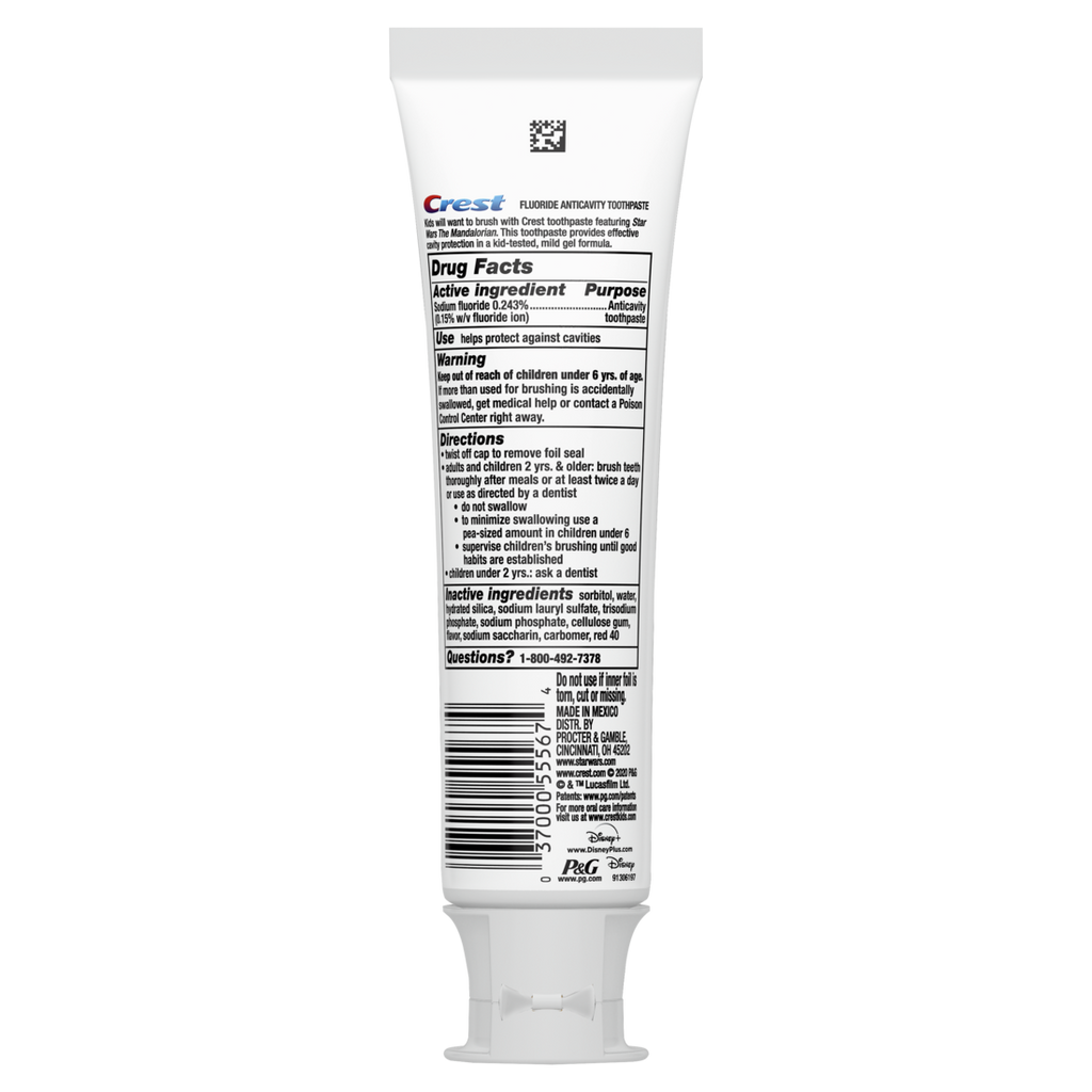 Crest Kids Toothpaste featuring Star Wars The Mandalorian Strawberry Flavor - 4.2oz/6pk
