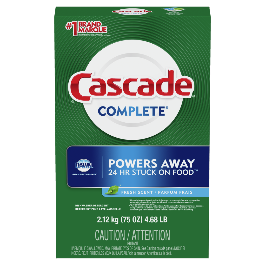 Cascade Complete Dishwasher Detergent Powder Dish Detergent Dishwasher Soap Fresh - 75oz/7pk