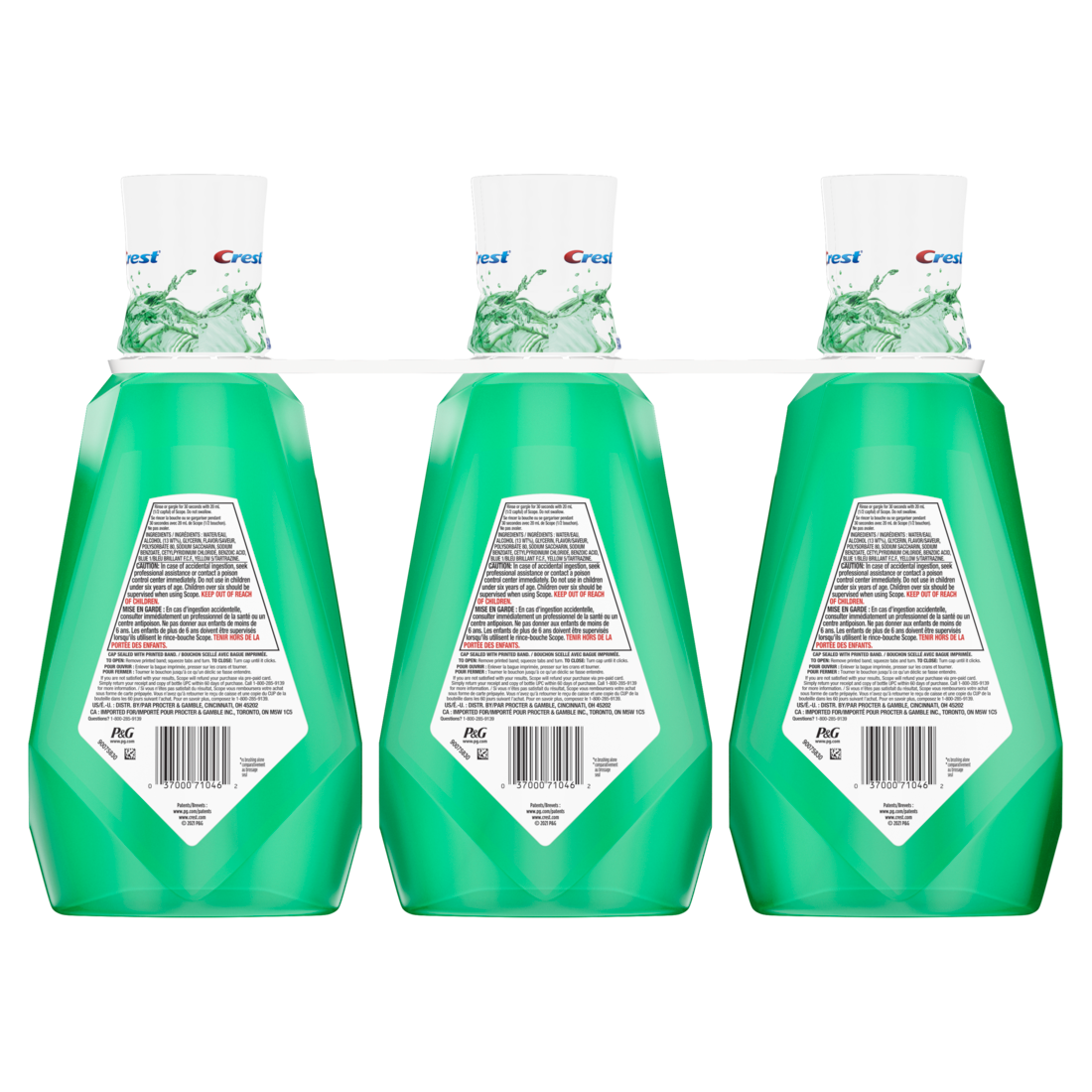 Crest Scope Outlast Mouthwash Fresh Mint-1L/33.8oz/3pk