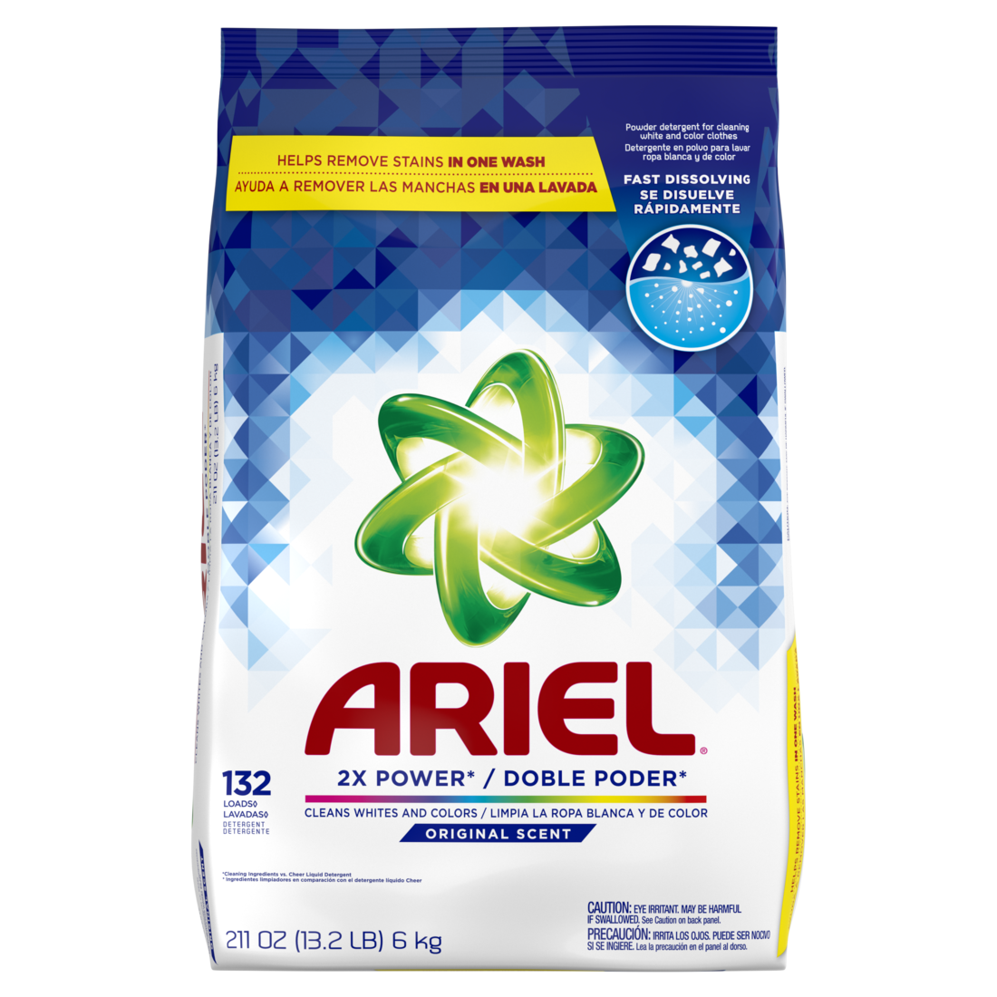 Ariel Powder Laundry Detergent Original Scent 6.0kg 132 Loads - 211oz/3pk