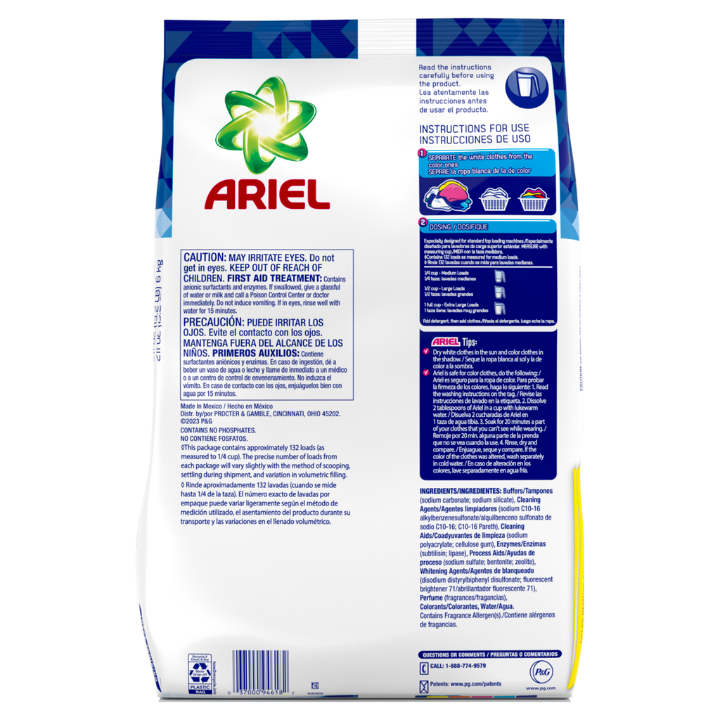 Ariel Powder Laundry Detergent Original Scent 6.0kg 132 Loads - 211oz/3pk