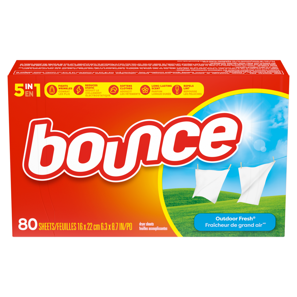 Bounce Dryer Sheets Outdoor Fresh Scent - 80ct/9pk
