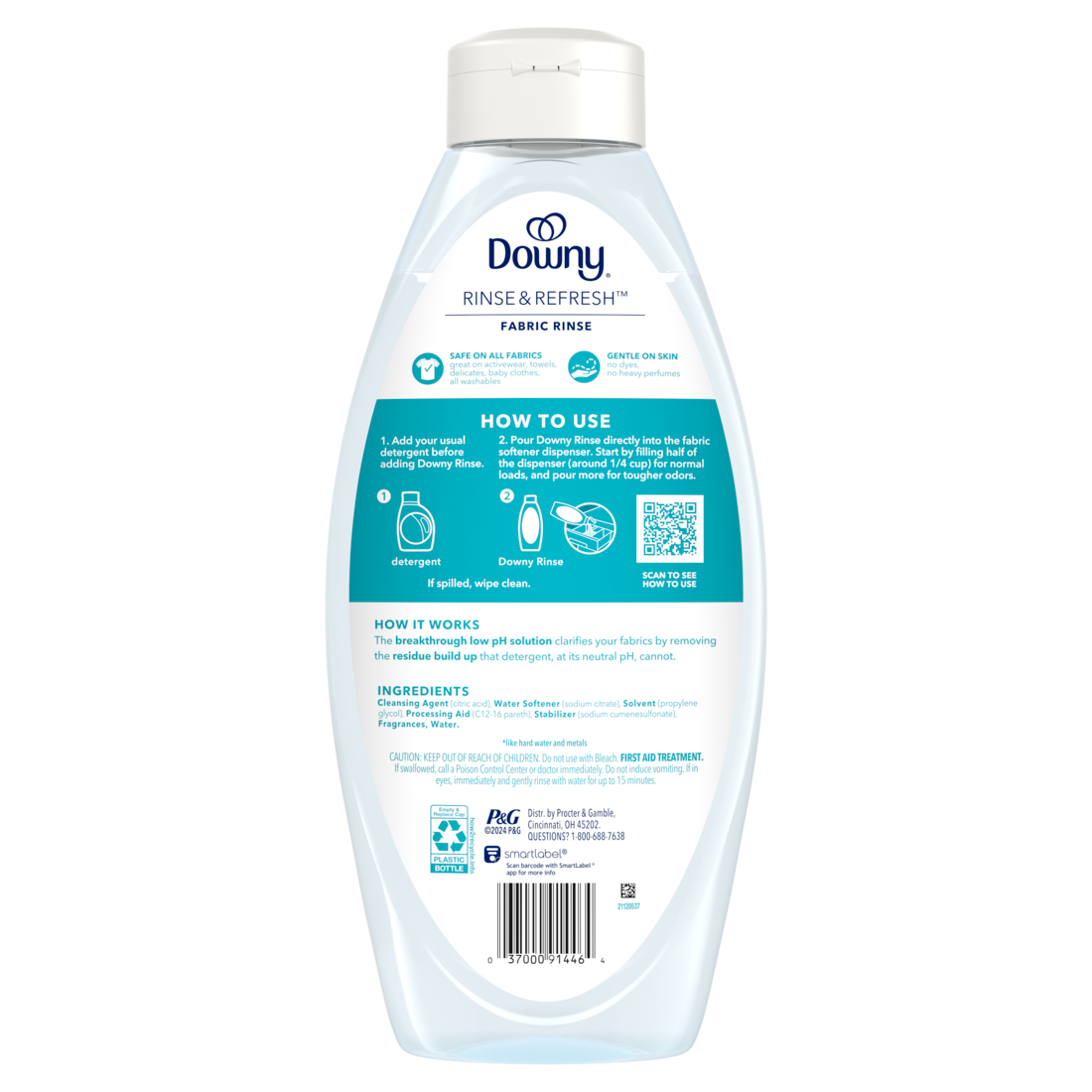 Downy Rinse Out Odor Fabric Rinse Cool Cotton Scent Fabric Odor Remover Rinse Fights Odors At The Source - 48oz/4pk