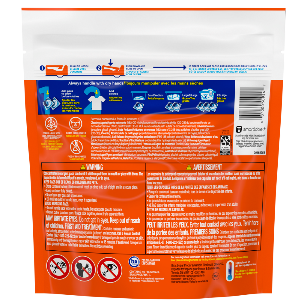 Tide Pods Laundry Detergent Spring Meadow Scent 3-in-1 Stain Remover Odor Fighter Color Protector Concentrated Laundry Soap Pacs - 16ct/6pk