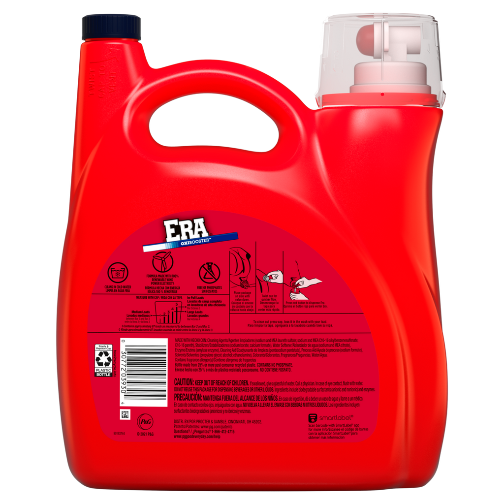 Era Oxibooster Liquid Laundry Detergent 87 Loads - 154oz/4pk