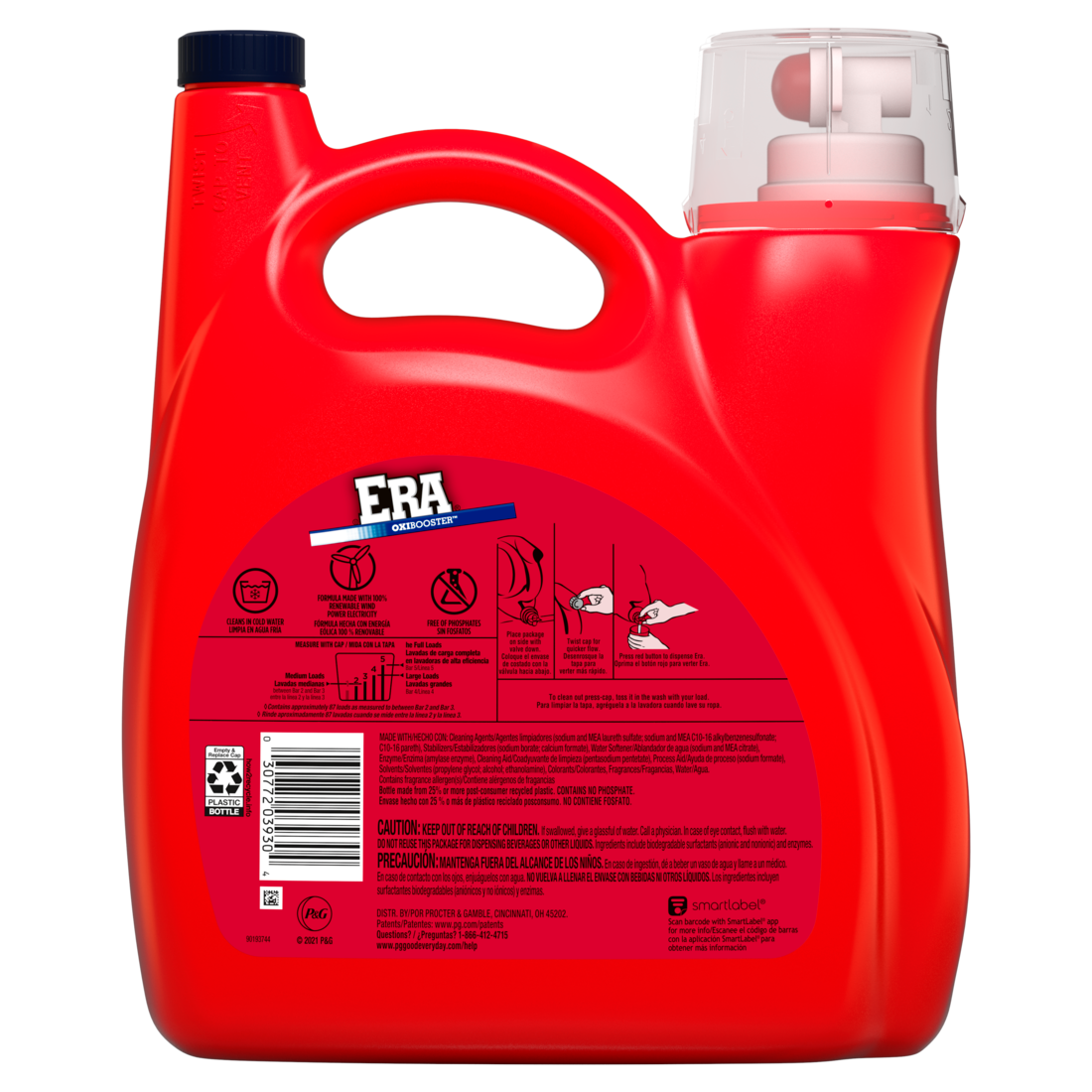Era Oxibooster Liquid Laundry Detergent 87 Loads - 154oz/4pk