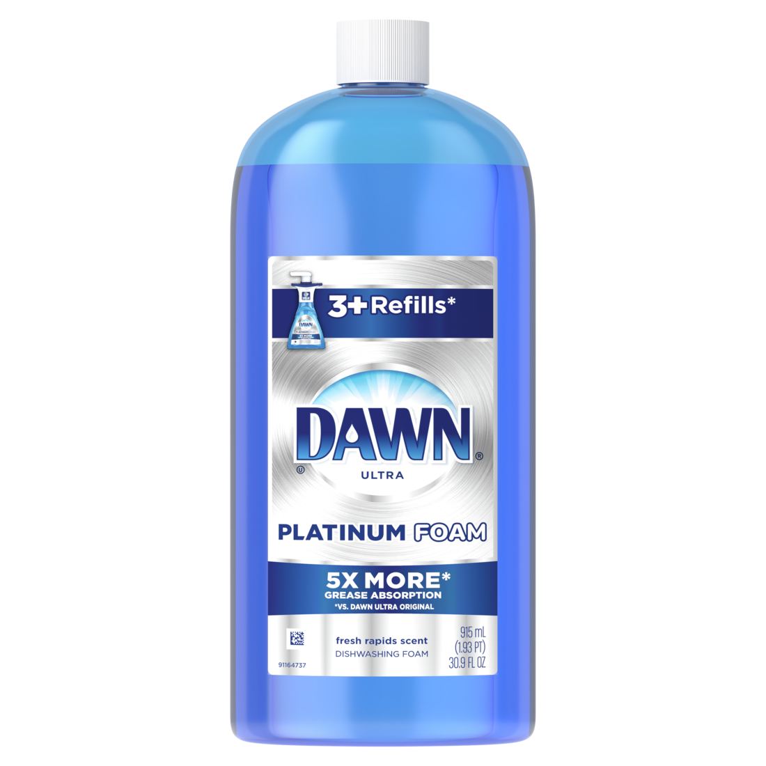 Dawn Direct Foam Dish Soap Dishwashing Liquid Grease Removal Fresh Rain 915 ml - 30.9oz/6pk
