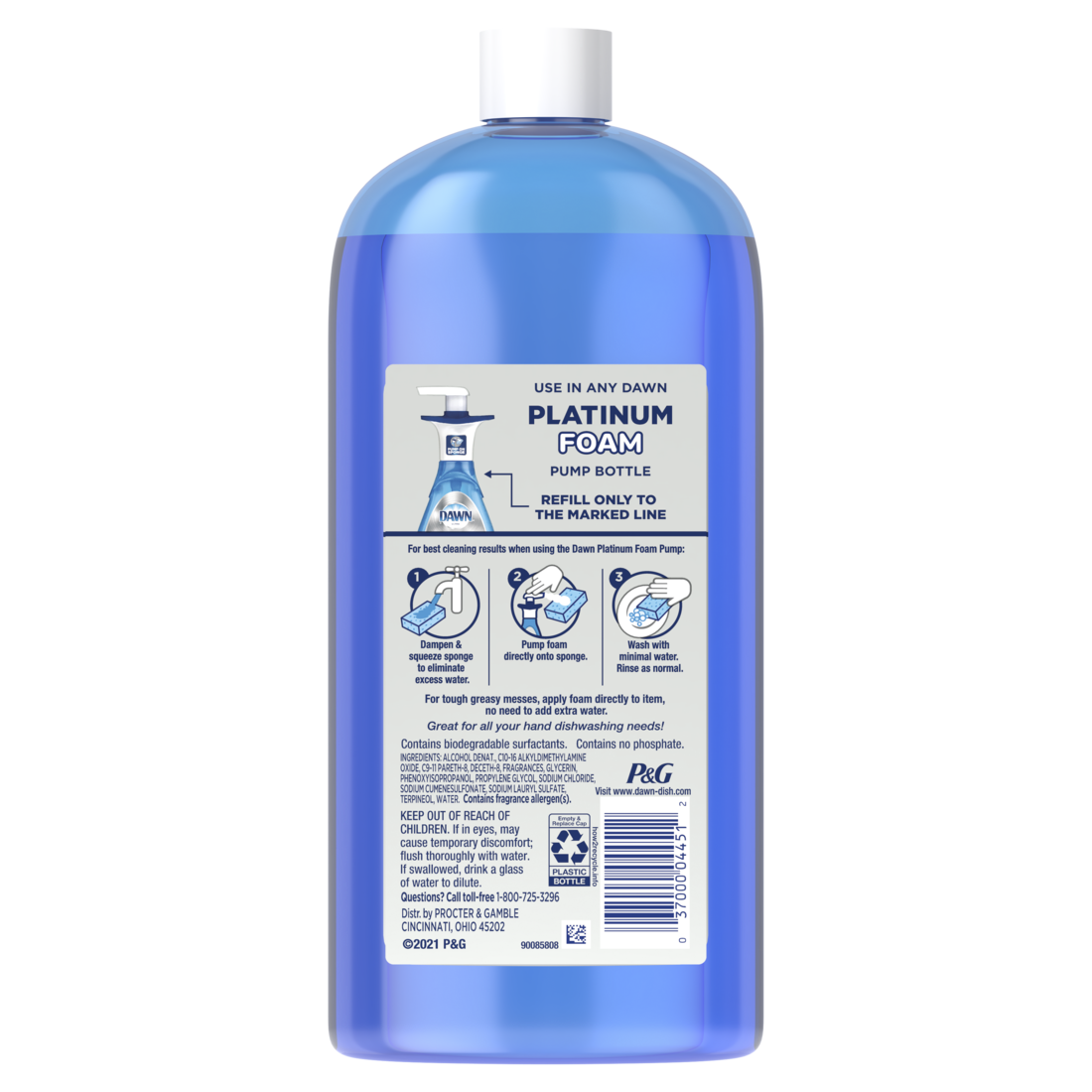 Dawn Direct Foam Dish Soap Dishwashing Liquid Grease Removal Fresh Rain 915 ml - 30.9oz/6pk