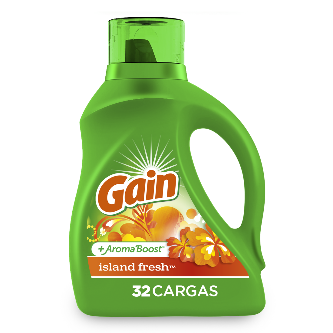 Gain Liquid Laundry Detergent Island Fresh Scent 32 Loads Freshness + Odor Fighting High Efficiency Washing Machine Iquid Cleaning Soap - 46oz/6pk