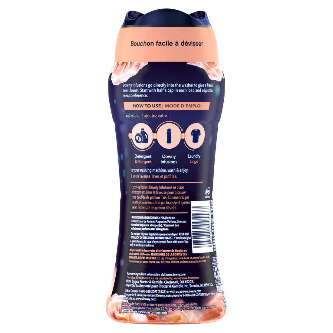 Downy BLISS Infusions In-Wash Laundry Scent Booster Beads Sparkling Amber and Rose - 12.2oz/4pk
