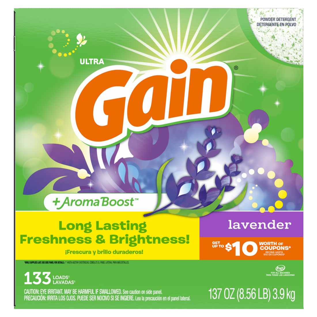 Gain Laundry Detergent Powder Lavender 133 Loads - 137oz/2pk