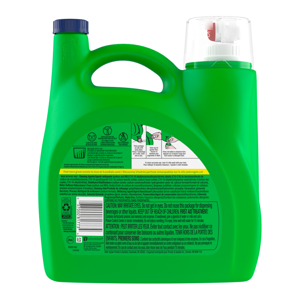 Gain Liquid Laundry Detergent Lavender Scent 107 Loads  He Compatible Laundry Detergent Liquid Soap - 154oz/4pk
