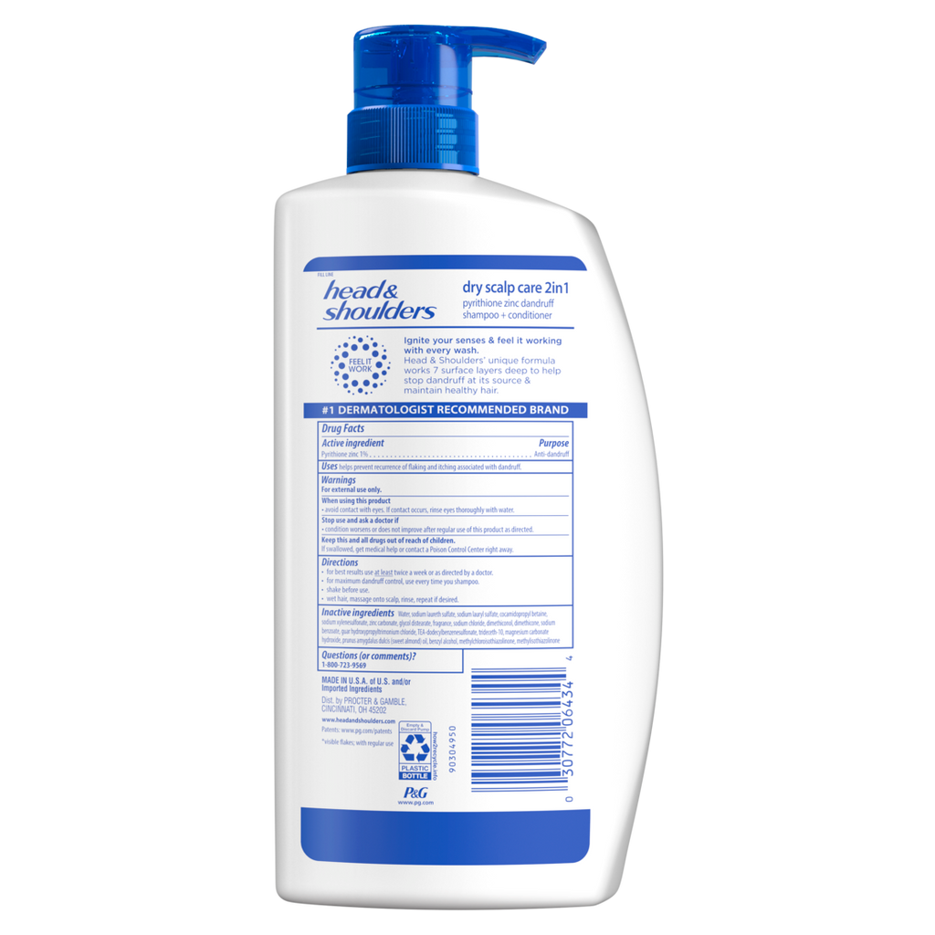 Head and Shoulders Anti-Dandruff Treatment Dry Scalp Care 2 in 1 Dandruff Shampoo and Conditioner - 40oz/1cs/270pk