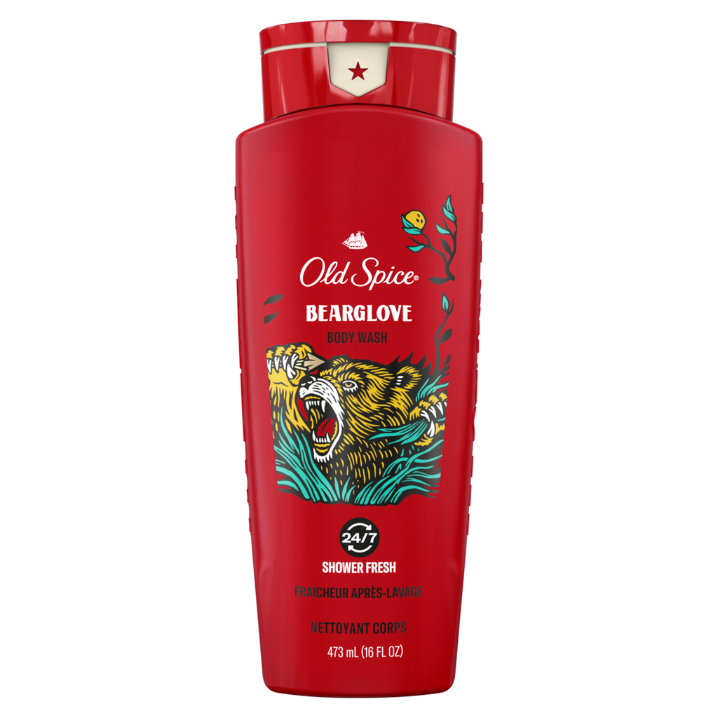 Old Spice Body Wash for Men Bearglove Long Lasting Lather - 16oz/473ml/6pk