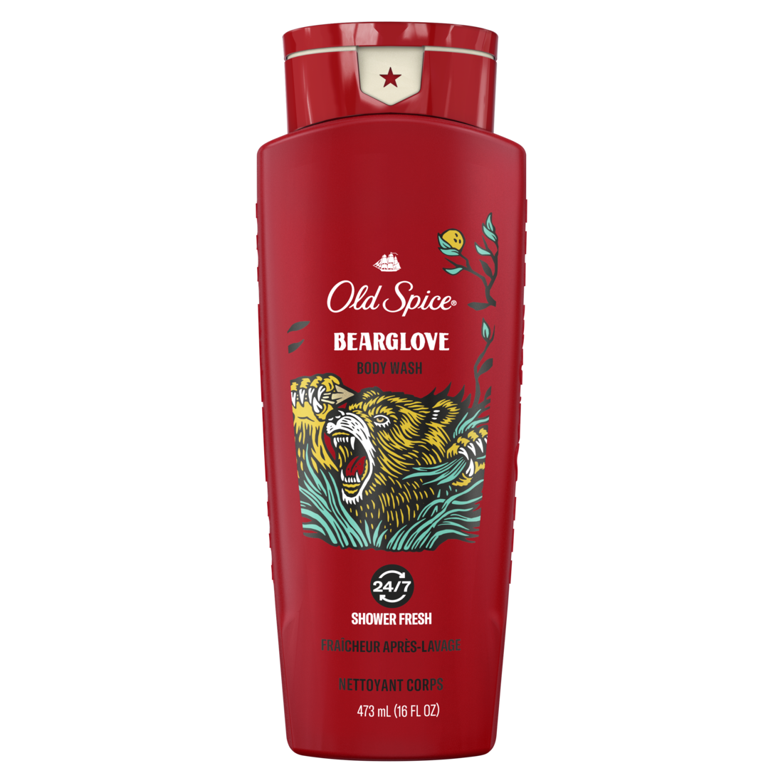 Old Spice Body Wash for Men Bearglove Long Lasting Lather - 16oz/473ml/6pk