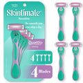 Skintimate Women's Sensitive Skin Disposable Razors 4 Blade - 4ct/3pk