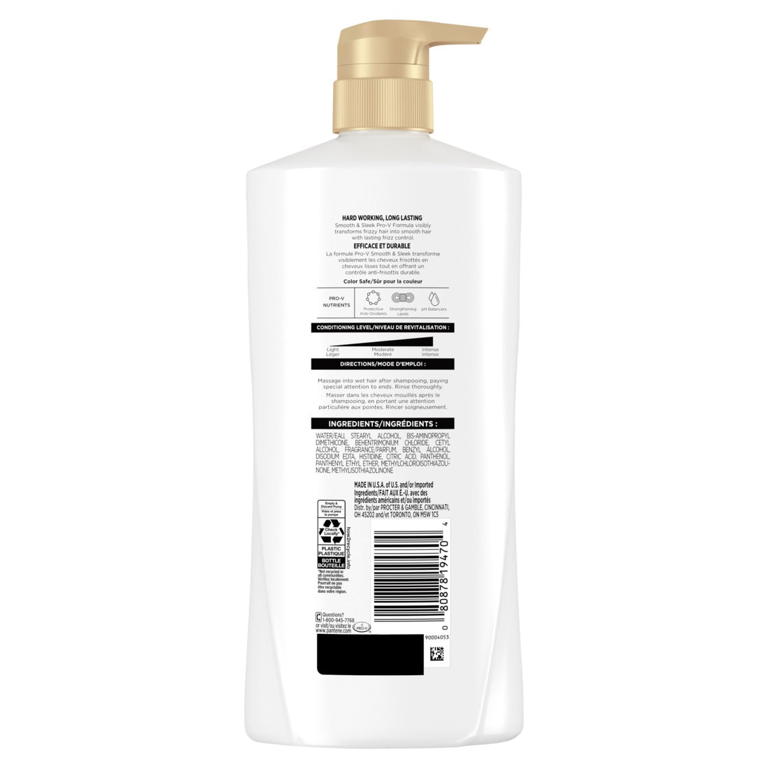 Pantene Smooth & Sleek 72 HR Smoothness Conditioner - 16oz/4pk