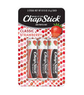 ChapStick Classic Strawberry Lip Balm Tubes 3 sticks - 12ct/0.45oz/6pk