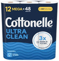 Cottonelle Ultra Clean 284 Sheets/Roll Mega Roll Bath Tissue - 12ct/4pk