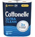 Cottonelle Ultra Clean 284 Sheet/Roll Mega Roll Bath Tissue - 6ct/6pk