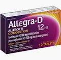 Allegra D Allergy & Congestion 12 hour Tablets (120mg pse/60mg fex) - 10ct/96pk