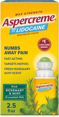 Aspercreme Lidocaine Pain Relief Liquid Roll-On with Rosemary & Mint Essential Oils - 2.5oz/24pk