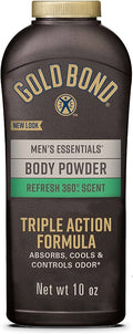 Gold Bond Men's Essentials Body Powder Refresh 360 Scent - 10oz/3pk