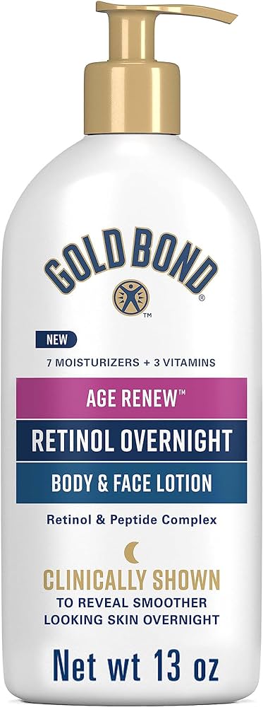 Gold Bond Age Renew Retinol Overnight Body & Face Lotion - 13oz/3pk