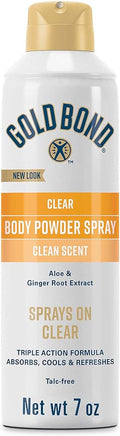 Gold Bond No Mess Invisible Clear Body Powder Spray - 7oz/4pk