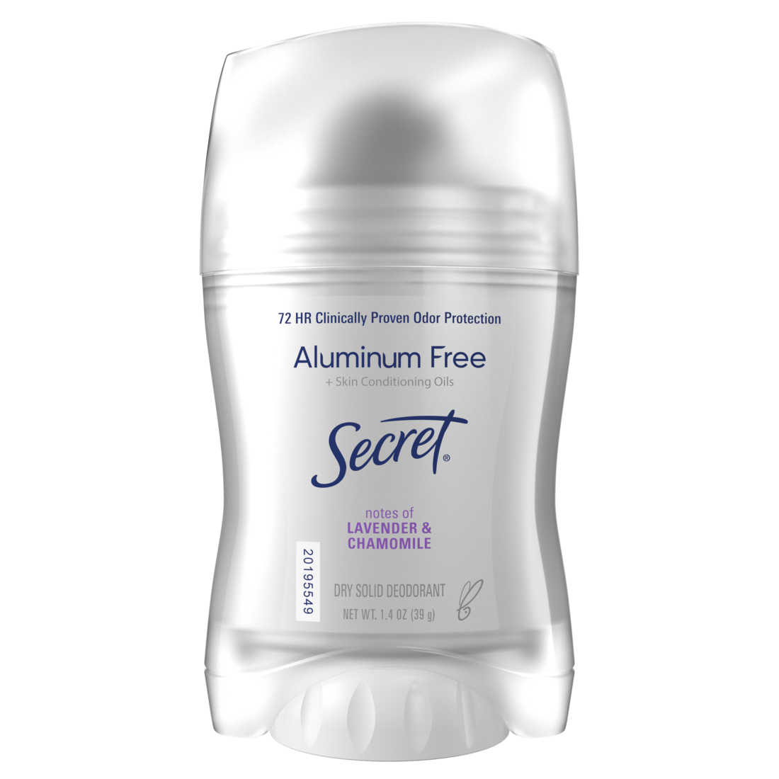 Secret Clinically Proven Aluminum Free Deodorant for Women Lavender & Chamomile 1.4oz/12pk