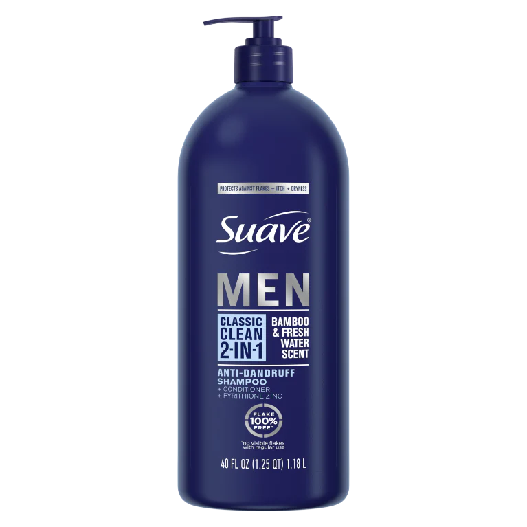Suave Men Classic Clean 2 in 1 Shampoo - 40oz/3pk