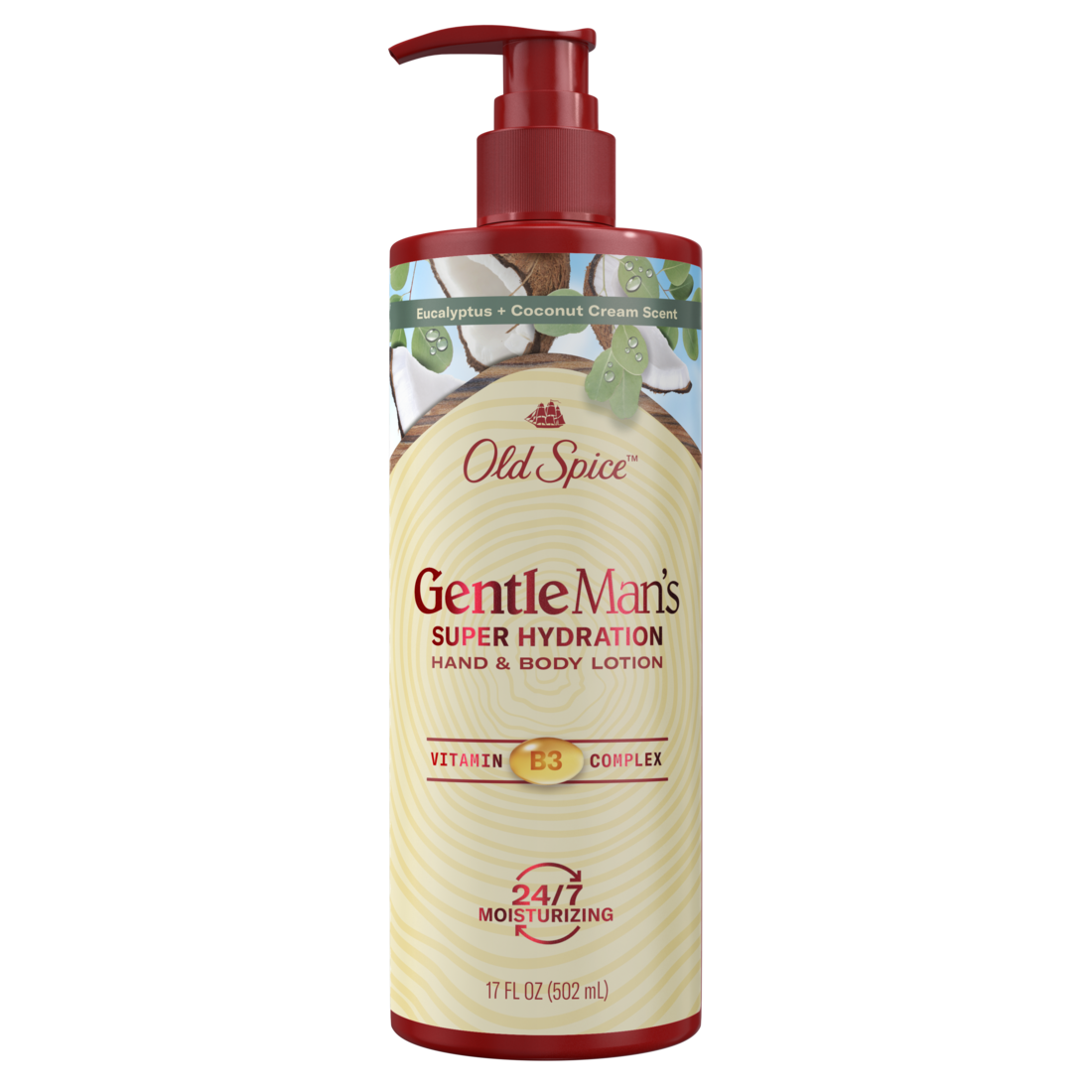 Old Spice Gentleman's Blend Super Hydration Hand & Body Lotion Eucalyptus & Coconut Cream - 17oz/4pk