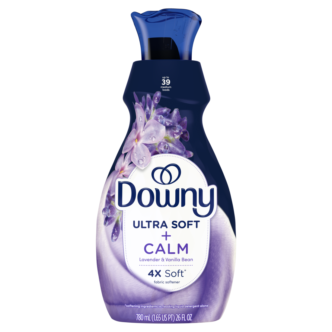 Downy Ultra Soft Plus Fresh Fabric Softener Liquid Calm Lavender And Vanilla Bean 39 Loads Downy Fabric Softener Laundry Softener - 26oz/4pk