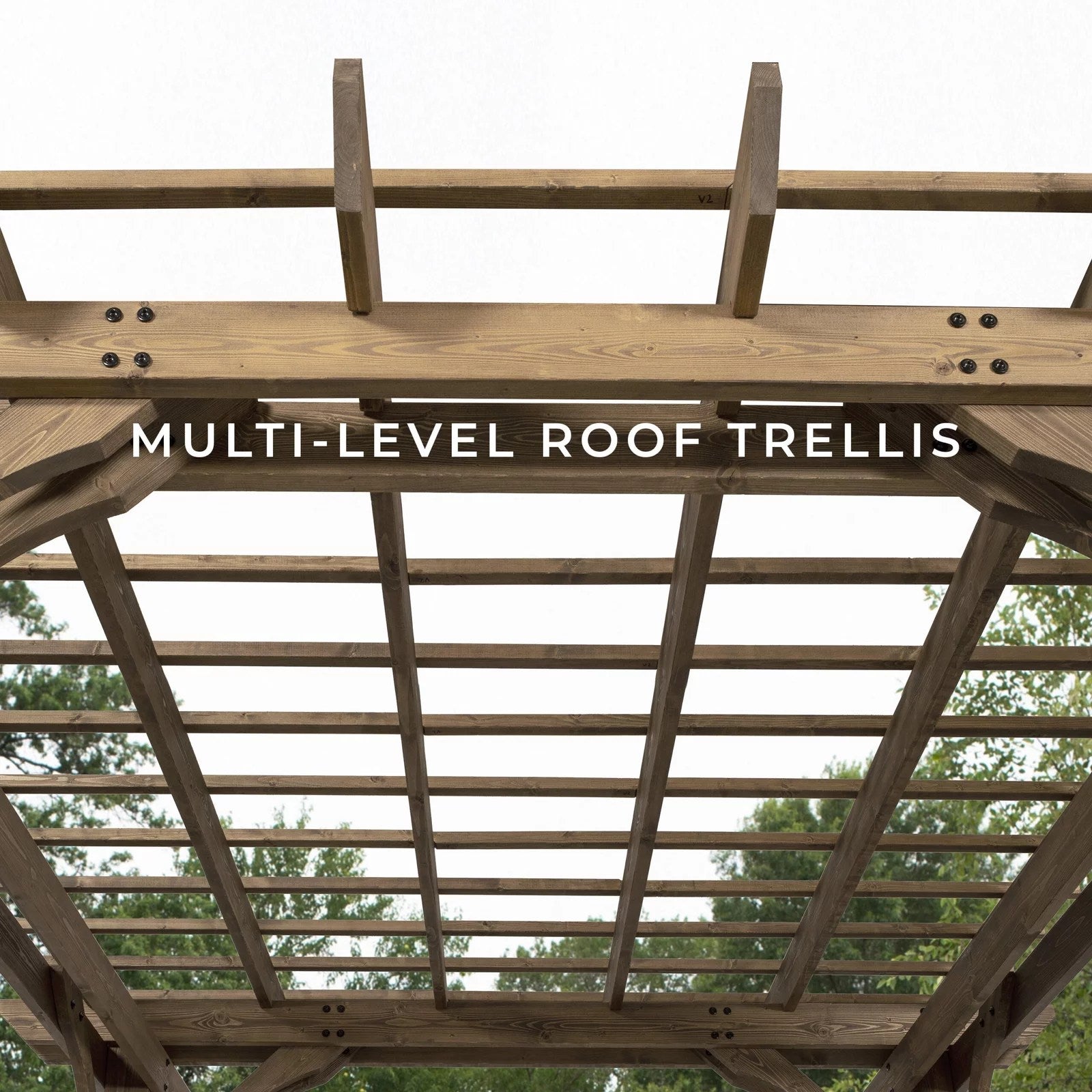 10 x 10 Fairhaven Pergola Rustic Finish