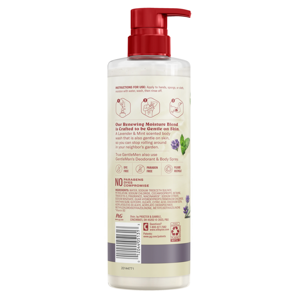 Old Spice Men's Body Wash GentleMan's Blend Lavender and Mint - 18oz/4pk