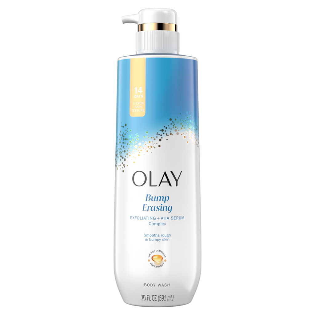 Olay Bump Erasing Exfoliating Body Wash With AHA Serum Complex Exfoliating AHA Cleanser - 20oz/4pk