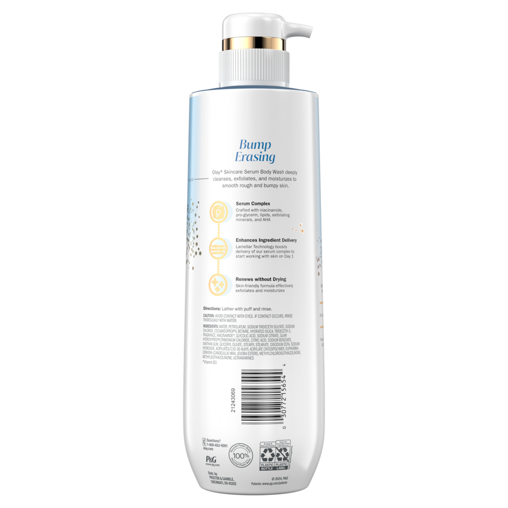 Olay Bump Erasing Exfoliating Body Wash With AHA Serum Complex Exfoliating AHA Cleanser - 20oz/4pk