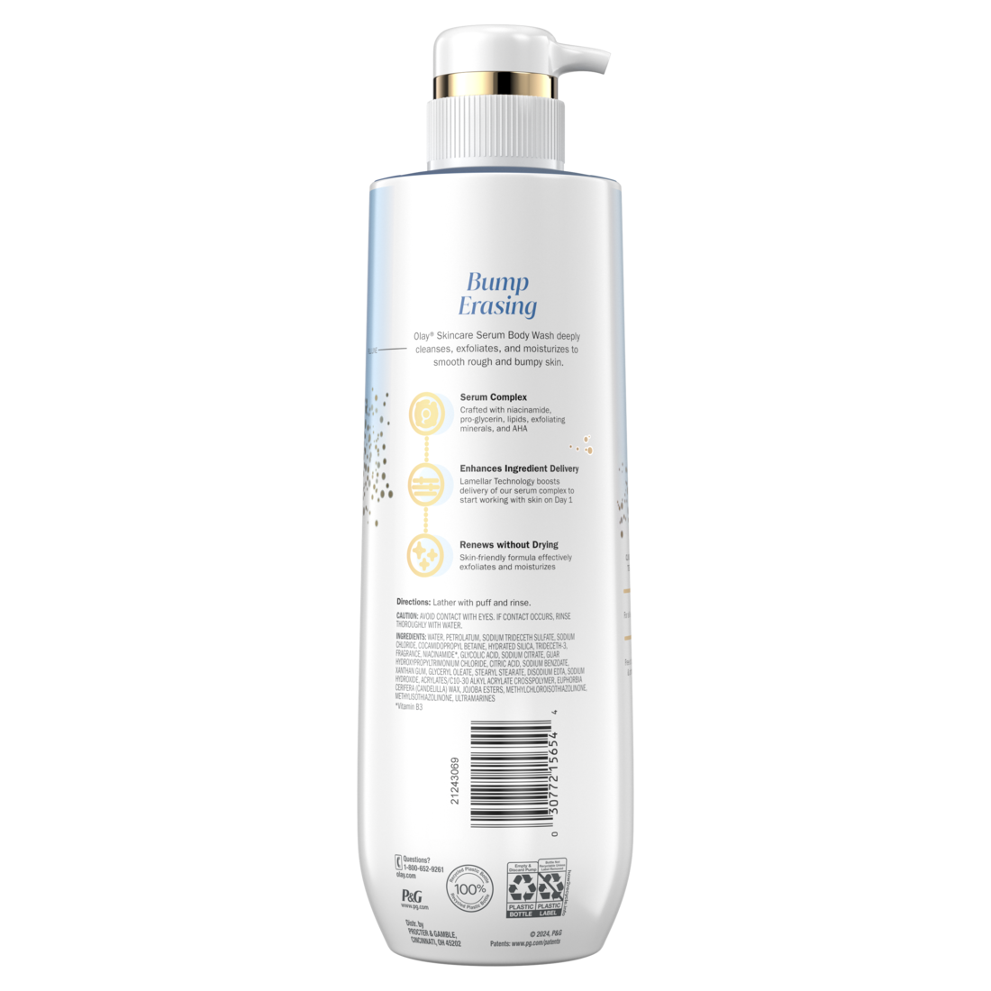 Olay Bump Erasing Exfoliating Body Wash With AHA Serum Complex Exfoliating AHA Cleanser - 20oz/4pk