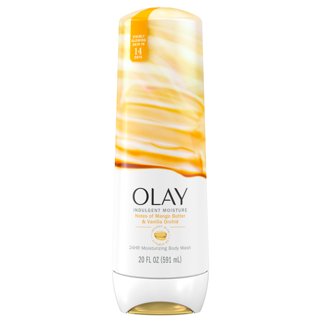 Olay Indulgent Moisture Body Wash Infused With Vitamin B3 Notes Of Mango Butter And Vanilla Orchid - 20oz/4pk