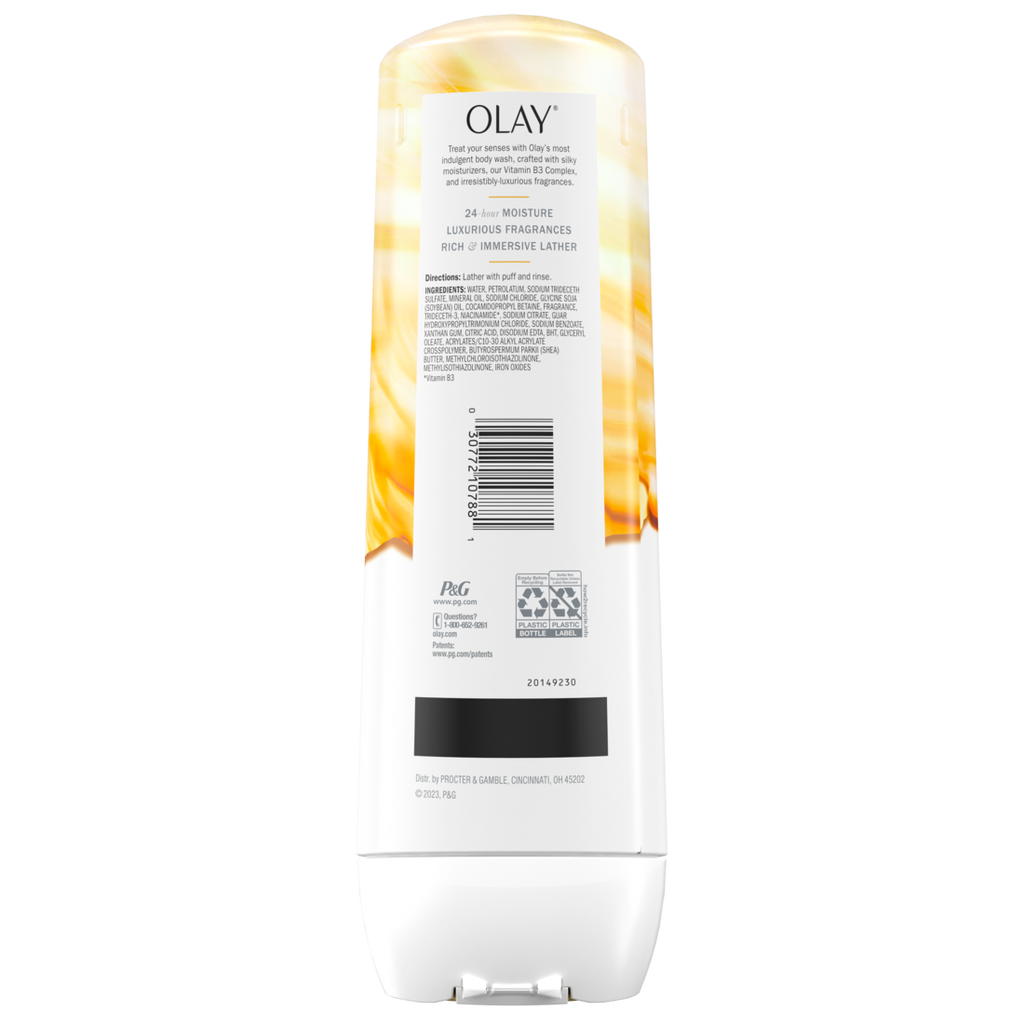 Olay Indulgent Moisture Body Wash Infused With Vitamin B3 Notes Of Mango Butter And Vanilla Orchid - 20oz/4pk