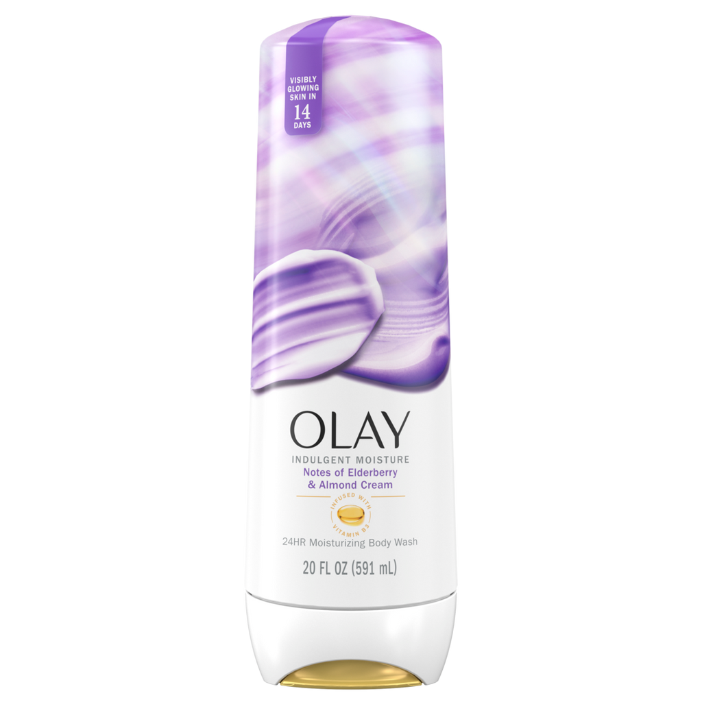 Olay Indulgent Moisture Body Wash Infused With Vitamin B3 Notes Of Elderberry And Almond Cream - 20oz/4pk