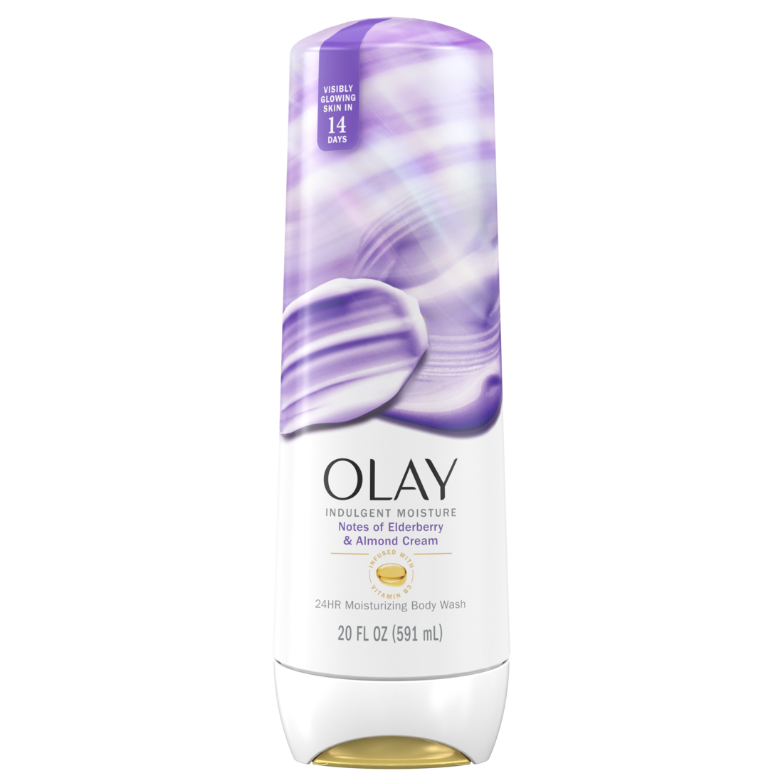 Olay Indulgent Moisture Body Wash Infused With Vitamin B3 Notes Of Elderberry And Almond Cream - 20oz/4pk