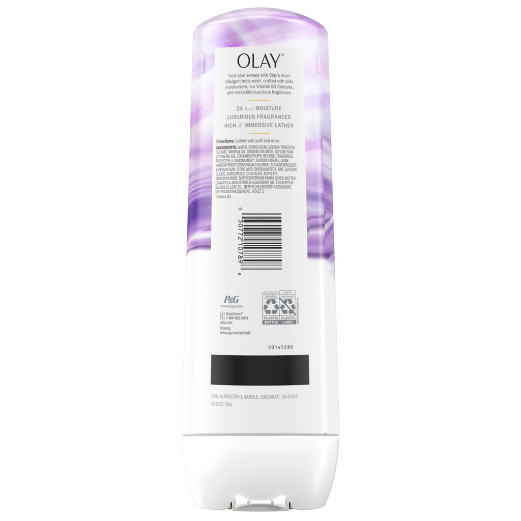 Olay Indulgent Moisture Body Wash Infused With Vitamin B3 Notes Of Elderberry And Almond Cream - 20oz/4pk