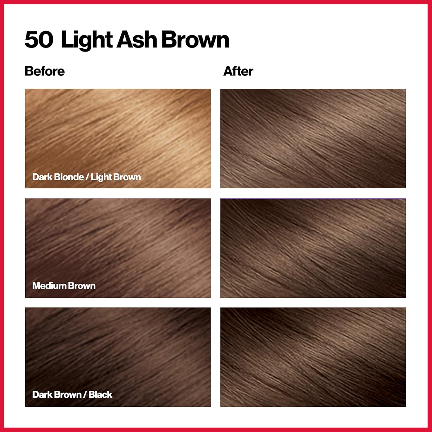 Revlon Colorsilk Hair Color #50 Light Ash Brown - 1ct/3pk