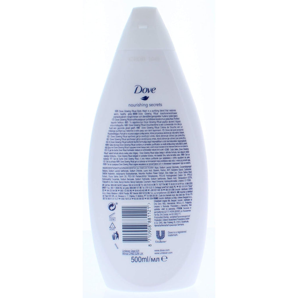 Dove Body Wash - Glowing With Lotus Flower Extract & Rice Water - 13.5oz(400ml)/6pk