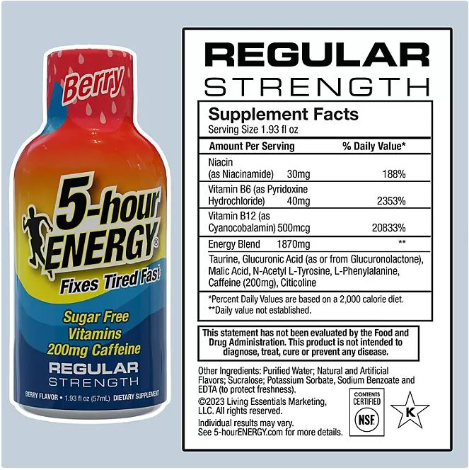 5-Hour EnergyShots BERRY - 1.93oz/24pk