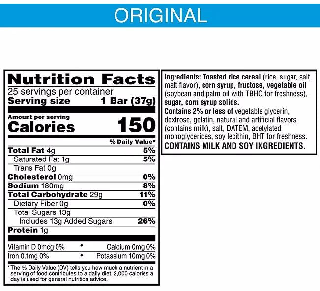 Kelloggs Rice Krispies Treats - 1.3oz/25pk