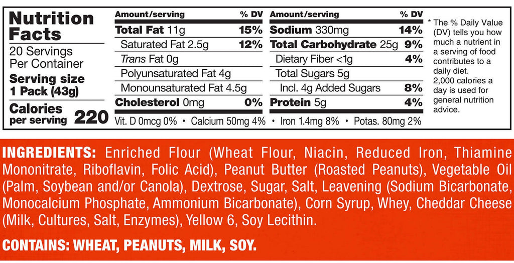 Lance ToastChee Peanut Butter Crackers - (40x1.52)oz/1pk
